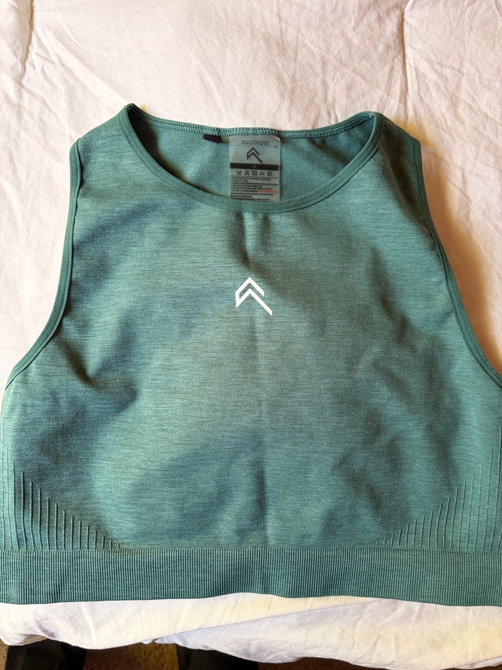 Oner Active High Neck Crop Tank Top Green